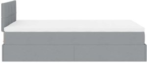 vidaXL Łóżko otomana z materacem, jasnoszare, 120x200 cm, tkanina 10