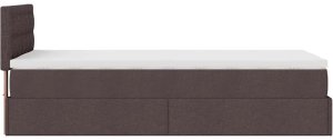 vidaXL Łóżko otomana z materacem, ciemnobrązowe, 100x200 cm, tkanina 10