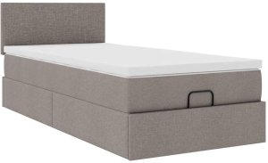 vidaXL Łóżko otomana z materacem i LED, taupe, 90x200 cm, tkanina 7