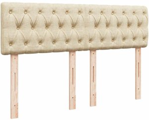 vidaXL Łóżko Ottoman z materacem i diodami LED kremowe 140x190 cm 10