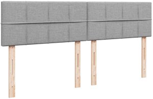 vidaXL Łóżko Ottoman z materacem i LED, jasnoszary, 180x200cm, tkanina 10