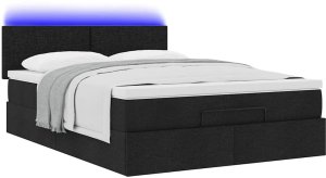 vidaXL Łóżko otomana z materacem i diodami LED Czarny 140x200 cm 6