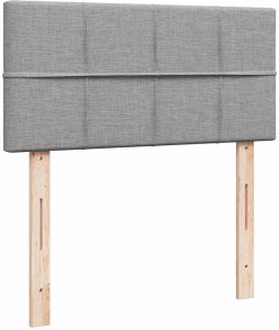 vidaXL Łóżko Ottoman z materacem i LED, jasnoszary, 90x200 cm, tkanina 10