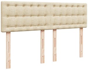 vidaXL Łóżko Ottoman z materacem i diodami LED kremowe 140x190 cm 10