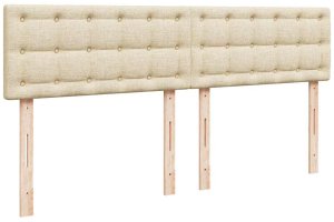 vidaXL Otomana Łóżko z Materacem i LED, kremowy, 180x200cm, tkanina 10