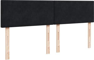 vidaXL Rama łóżka otomana z materacami, czarna, 200x200 cm, aksamit 8