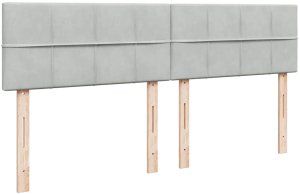 vidaXL Rama łóżka otomana z materacami, szara, 200x200 cm, aksamit 8