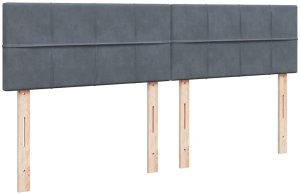 vidaXL Rama łóżka otomana z materacami, szara, 200x200 cm, aksamit 8