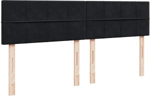 vidaXL Rama łóżka otomana z materacami, czarna, 200x200 cm, aksamit 8