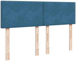 vidaXL Rama łóżka otomana z materacem, niebieska, 140x200 cm, aksamit 8