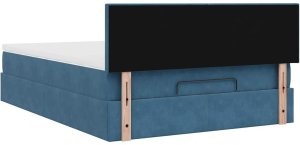 vidaXL Rama łóżka otomana z materacem, niebieska, 140x200 cm, aksamit 10