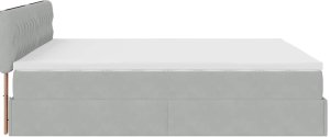 vidaXL Rama łóżka otomana z materacami, szara, 200x200 cm, aksamit 9