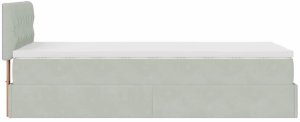 vidaXL Rama łóżka otomana z materacem, szara, 90x200 cm, aksamit 9