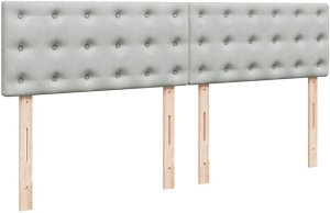 vidaXL Rama łóżka otomana z materacami, szara, 200x200 cm, aksamit 10