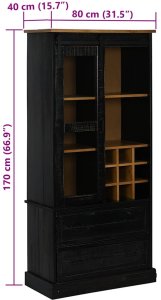 vidaXL Szafka na wino HALDEN z półkami na wino i drzwiami przesuwnymi 9