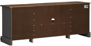 vidaXL Szafka RTV HALDEN 2 Drzwi przesuwne Szara Drewno lite 6