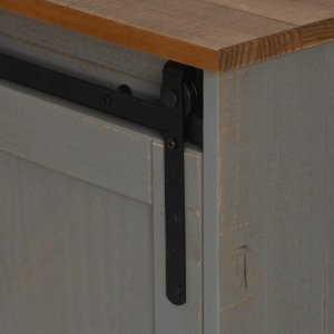 vidaXL Szafka RTV HALDEN 2 Drzwi przesuwne Szara Drewno lite 7