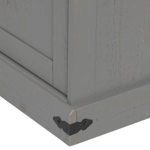 vidaXL Szafka RTV HALDEN 2 Drzwi przesuwne Szara Drewno lite 8