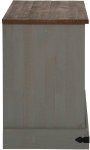 vidaXL Szafka RTV HALDEN z drzwiami przesuwnymi Szara Drewno lite 5