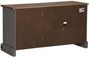 vidaXL Szafka RTV HALDEN z drzwiami przesuwnymi Szara Drewno lite 6