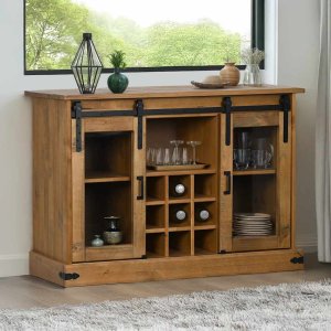 Komoda HALDEN 2 Drzwi przesuwne 112x40x80 cm Drewno lite Lumarko! 1