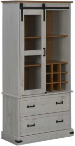 vidaXL Szafka na wino HALDEN z półkami na wino i drzwiami przesuwnymi 2