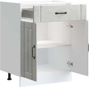 vidaXL Szafka kuchenna dolna „Lucca" Betonowa szarość Drewno klejone 7