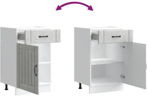 vidaXL Szafka kuchenna dolna „Lucca" Betonowa szarość Drewno klejone 9