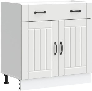 vidaXL Szafka kuchenna dolna „Lucca" z białego drewna klejonego 2
