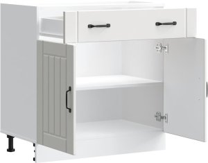 vidaXL Szafka kuchenna dolna „Lucca" z białego drewna klejonego 4