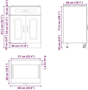 vidaXL Szafka kuchenna dolna „Lucca" z białego drewna klejonego 10