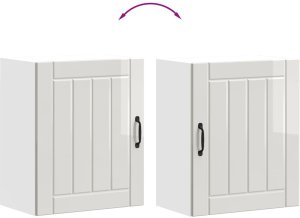 vidaXL Szafka ścienna kuchenna Wysoki połysk Biały Drewno klejone 9