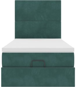 vidaXL Rama łóżka otomana z materacami, zielona, 90x200 cm, aksamit 7