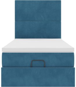 vidaXL Rama łóżka otomana z materacami, niebieska, 90x190 cm, aksamit 7
