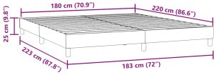 vidaXL Łóżko Box Spring bez materaca Czarne 180x220 cm Aksamit 10