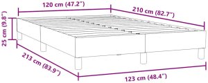 vidaXL Łóżko Box Spring bez materaca Czarne 120x210 cm Aksamit 10