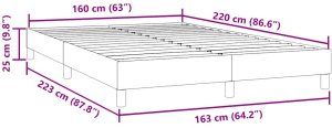 vidaXL Łóżko Box Spring bez materaca Czarne 160x220 cm Aksamit 10
