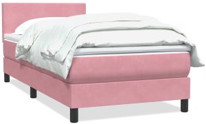 vidaXL Łóżko kontynentalne z materacem, różowe, 80x220 cm 2
