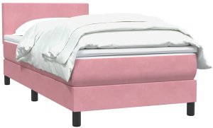 vidaXL Łóżko kontynentalne z materacem, różowe, 80x220 cm 3