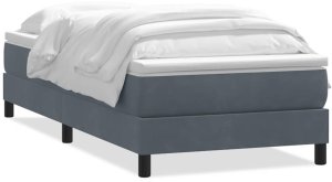 vidaXL Łóżko kontynentalne z materacem, ciemnoszary aksamit, 80x210 cm 2