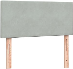 vidaXL Łóżko kontynentalne z materacem, jasnoszare, aksamit, 80x210 cm 6