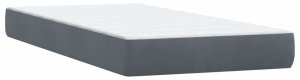 vidaXL Łóżko kontynentalne z materacem, ciemnoszary aksamit, 80x220 cm 7