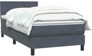 vidaXL Łóżko kontynentalne z materacem, ciemnoszary aksamit, 80x210 cm 3