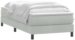 vidaXL Łóżko kontynentalne z materacem, jasnoszare, aksamit, 80x210 cm 3