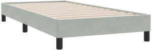 vidaXL Łóżko kontynentalne z materacem, jasnoszare, aksamit, 80x210 cm 4