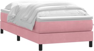 vidaXL Łóżko kontynentalne z materacem, różowe, 80x220 cm 3