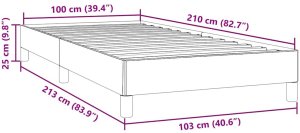 vidaXL Łóżko Box Spring bez materaca Czarne 100x210 cm Aksamit 10