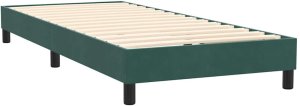 vidaXL Łóżko kontynentalne z materacem ciemnozielony aksamit 80x220 cm 5