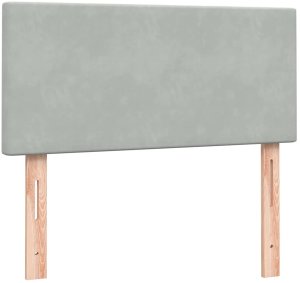 vidaXL Łóżko kontynentalne z materacem, jasnoszare, aksamit, 80x220 cm 6