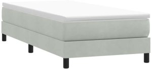 vidaXL Łóżko kontynentalne z materacem, jasnoszare, aksamit, 80x220 cm 5